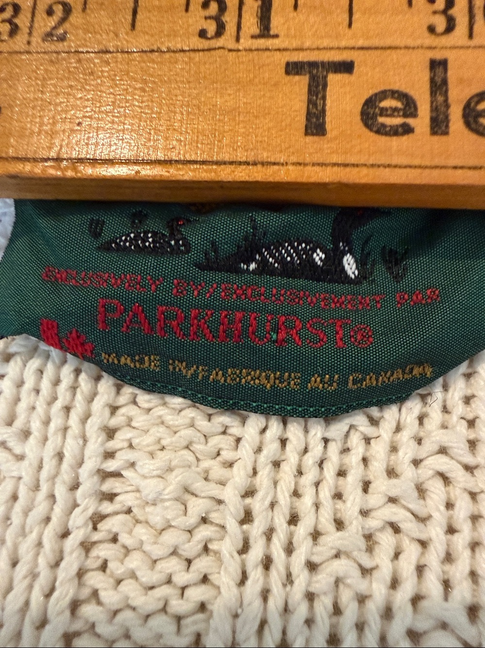 Vintage Northern Reflections Cream Cable-Knit Crewneck Sweater - Picture 4 of 6